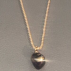 Vintage Italy 925 Sterling Silver Gold Vermeil 22" Necklace Purple Stone Pendant